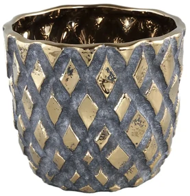 Ghiveci de flori ceramic auriu JUNEY - mai multe dimensiuni Marime: M