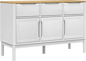 vidaXL Dulap FLORO, alb, 114x43x74 cm, lemn masiv de pin