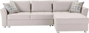 Colțar extensibil cu ladă de depozitare Leon Creme 260x182 cm