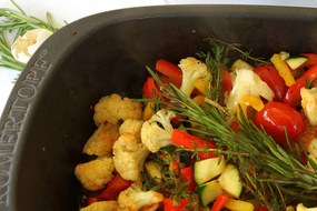 Forma Vas Cuptor Romertopf Vulcano Neagra Cuptor ( Mare 4-6 persoane)