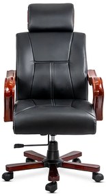 Fotoliu directorial cu masaj în 7 puncte din piele ecologică OFF 1662 negru