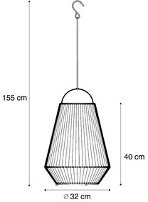 Lampă de masă boemă gri, incl. LED, cu 3 trepte de intensitate, IP54, reîncărcabilă solar - Duca