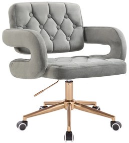 HR8403K Scaun Catifea Gray Bază Aurie