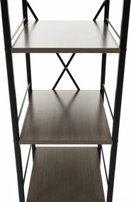 Etajeră cu 5 rânduri cu 2 coşuri, negru/natural, RATTO