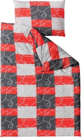 Lenjerie de pat din bumbac SQUARES BLEND rosie Dimensiune lenjerie de pat: 70 x 90 cm | 140 x 200 cm