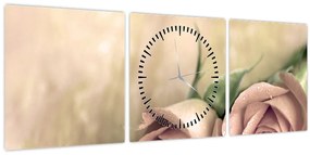 Tablou - Trandafiri fine (cu ceas) (90x30 cm)