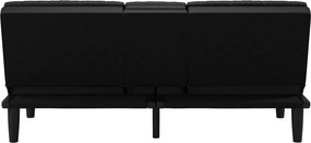 Canapea neagră extensibilă cu tapițerie din imitație de piele 191 cm Maine – Støraa