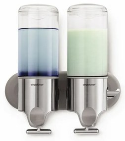 Dozator de sapun pe perete, dublu, inox