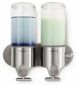 Dozator de sapun pe perete, dublu, inox