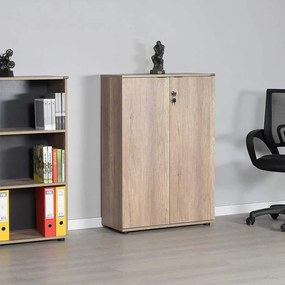 Bibliotecă Adore Rio cu 2 Uși, Cheie și 3 Rafturi, 72 x 109 x 34 cm