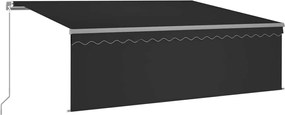 vidaXL Copertină retractabilă manual cu stor, antracit, 4,5x3 m