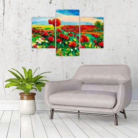 Tablou - Câmp cu maci (90x60 cm)
