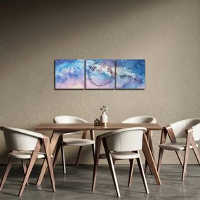 Tablou - Calea lactee, aquarel (cu ceas) (90x30 cm)