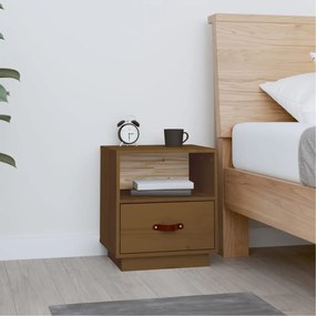 818301 vidaXL Noptieră, maro miere, 40x34x45 cm, lemn masiv de pin