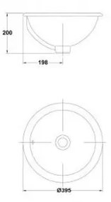 Lavoar incastrat alb 40 cm, rotund, Gala Jara