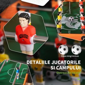 Masa de fotbal pentru adolescenti si copii, mini joc de fotbal de masa compact cu 2 mingi pentru casa, sala de jocuri HOMCOM | Aosom RO