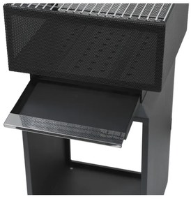 Vatră portabilă pentru lemne cu grătar neagră