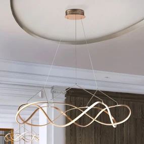Lustra LED XL design ultra-modern Molly auriu roze 110cm SV-763592