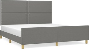 vidaXL Cadru de pat fără saltea, gri închis, 160x200 cm, textil