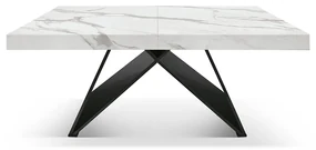 Masa Carole extensibila, picior Mdf - EFECT MARMURA - 160 cm / 90 cm / h 77
