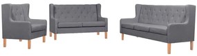 274935 vidaXL Set canapea, 3 piese, textil, Gri