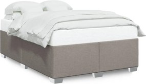 vidaXL Cadru de pat fără saltea, gri taupe, 140x190 cm, textil