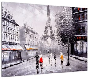 Tablou pe sticlă - Pictură în ulei, Paris (70x50 cm)