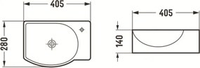 Mexen Mista chiuvetă deasupra blatului stângă 40 x 28 cm, albă - 22174000L