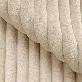 Colțar crem extensibil, cu spațiu de depozitare, cu tapițerie din catifea reiată (cu colț pe partea dreaptă) Sarina – Ropez