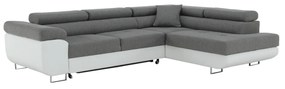 Coltar extensibil AMARETO NEW dreapta alb-gri, 275/202/90 cm