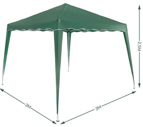 Deuba Foisor de gradina Capri 3x3 m - 2 pereti laterali - verde