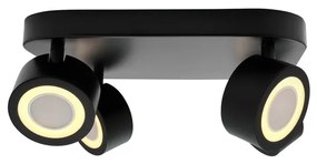 Plafoniera LED cu 4 spoturi, design modern, 3-Step MOODMAKER, Clyde 4 negru