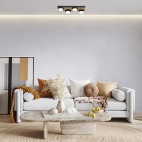 Plafonieră SEMA 4xGX53/15W/230V negru/maro