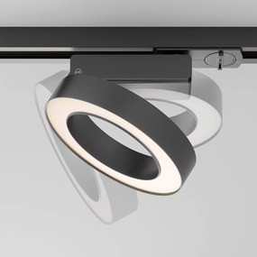 Spot LED, accesoriu pentru sinele monofazate Unity, Rim negru 3000K
