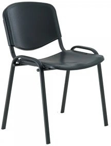 Scaun de conferinta din plastic ISO - picioare negre, negru