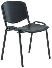 Scaun de conferinta din plastic ISO - picioare negre, negru