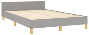 379534 vidaXL Cadru de pat cu tăblie, gri deschis, 120x190cm, material textil