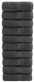 vidaXL Prosoape de baie premium SOLUND, 10 buc., antracit, 30x30 cm, 600 g/m²