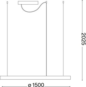 Ideal Lux - Lustră LED suspendată cu cablu ORACLE SLIM LED/29W/230V 2700K Ø 50 cm albă