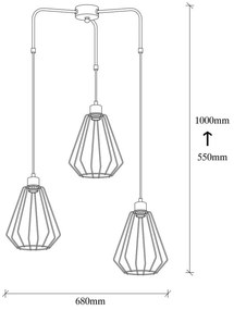 Lustră metalică Opviq lights Mathaios, negru