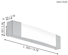 Eglo 97718 - Iluminat oglindă baie LED SIDERNO LED/8,3W/230V