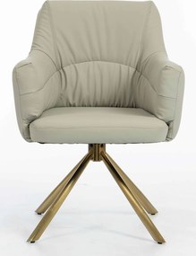 HR840 BAZĂ STEA Scaun Culoarea Inului Piele Ecologica Premium Soft cu Bază Aurie