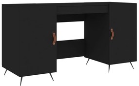 829517 vidaXL Birou, negru, 140x50x75 cm, lemn compozit