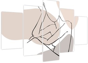 Tablou - Femeie corp linie de artă N⁰1 (150x105 cm)