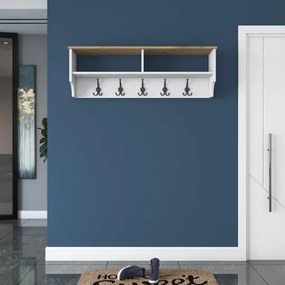 Cuier de perete RANI 120x37,2 cm alb/bej