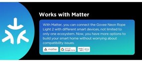 Bandă LED flexibilă Govee Neon 2 MATTER 3m RGBIC Wi-Fi
