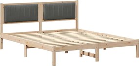 vidaXL Cadru de pat cu tăblie tapițată Gri închis 150 x 200 cm