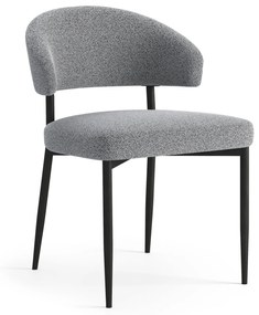 MAZZONI EXPORT IRIS Gri (material Monza 120) - SCAUN MODERN TAPIȚAT BOUCLÉ PENTRU SALON/SUFRAGERIE LOFT