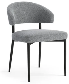 Mazzoni IRIS Gri (material Monza 120) - SCAUN MODERN TAPIȚAT BOUCLÉ PENTRU SALON/SUFRAGERIE LOFT