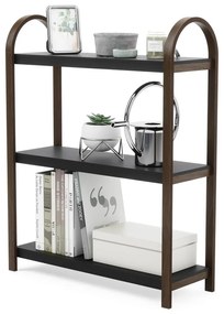 Etajeră neagră/în culoare naturală cu aspect de lemn de nuc 72x90 cm Bellwood – Umbra